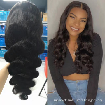 Wholesale Brazilian Virgin Hair Pre Plucked With Baby Hair Transparent Lace Front Wigs Body Wave For Black Women Wigs